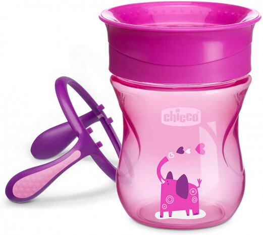 drinkbeker Perfect Cup junior 200 ml siliconen roze
