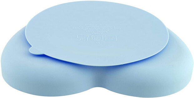 bord met zuigbodem hart junior siliconen blauw