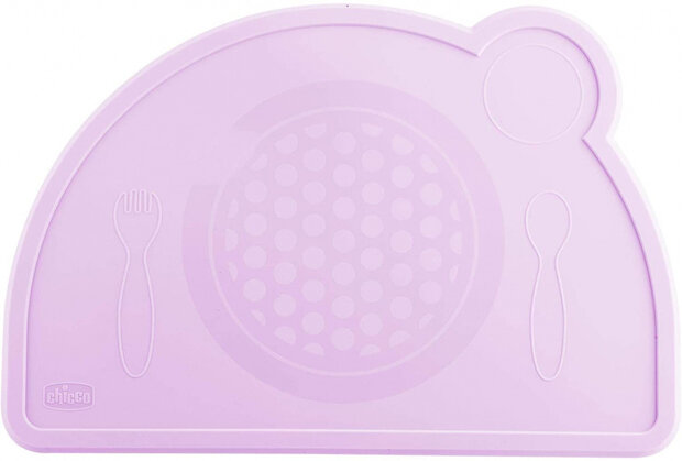 placemat meisjes 26,6 cm siliconen roze