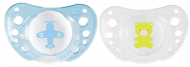 fopspeen Physio Air junior siliconen blauw/geel 2 stuks