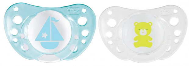 fopspeen Physio Air junior siliconen wit/geel 2 stuks