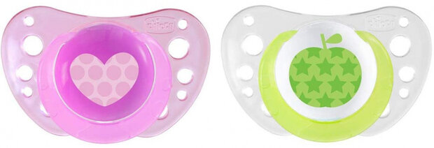 fopspeen Physio Air junior siliconen groen/roze 2 stuks