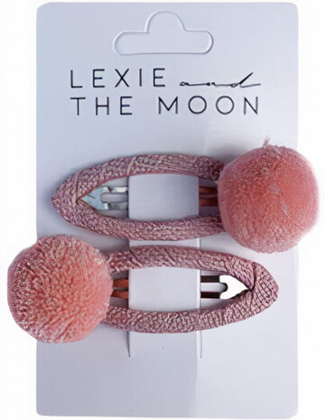 haarspeldjes Pom Pom meisjes roze 2 stuks