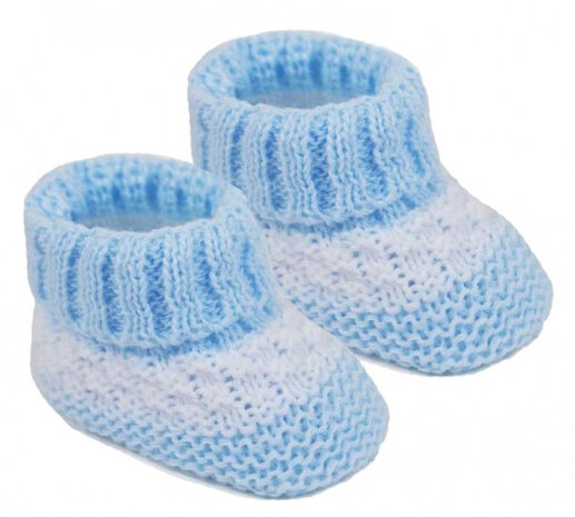 babyslofjes streep acryl blauw 0-3 maanden