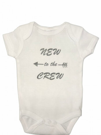 romper New to the Crew katoen wit/zwart maat 50/56