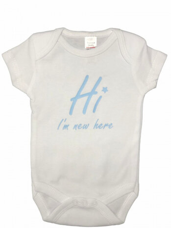 romper Hi jongens katoen wit/blauw maat 62/68