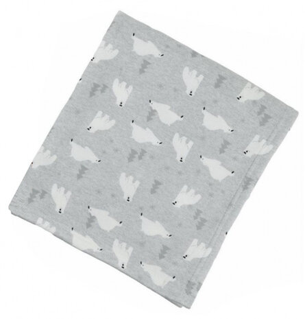 dekentje Polar Bear 90 x 80 cm polyester grijs