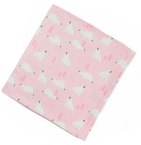 dekentje Polar Bear 90 x 80 cm polyester roze