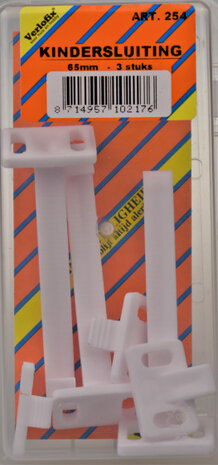 kindersluiting 65 mm wit 3 stuks