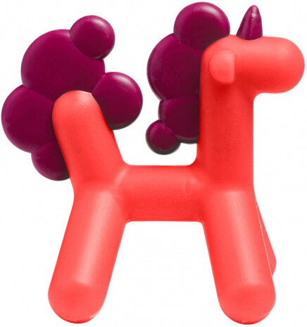 bijtfiguur eenhoorn 4 x 12,5 cm siliconen rood