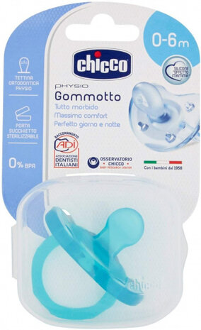 fopspeen baby siliconen blauw