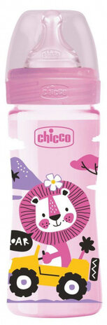 zuigfles meisjes 250 ml siliconen roze