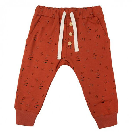 broek vuurwerk junior katoen roestbruin maat 110