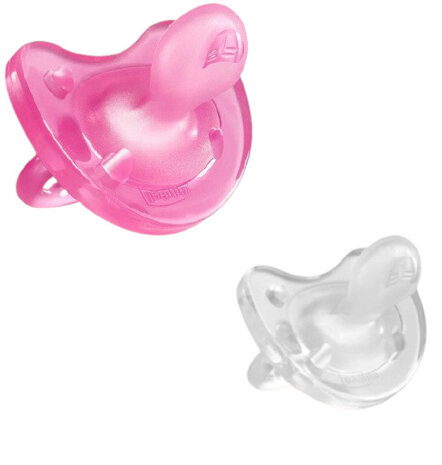 fopspeen Physio Soft 0m+ siliconen roze/transparant