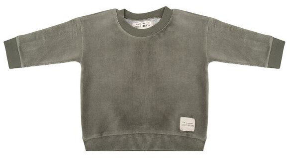 sweater Boxy jongens katoen legergroen maat 104