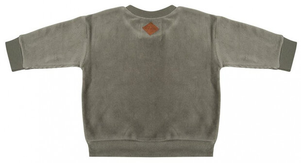 sweater Boxy jongens katoen legergroen maat 122