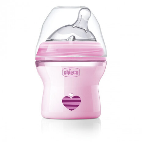 zuigfles Bimba 2m+ 250 ml polymeer/siliconen roze
