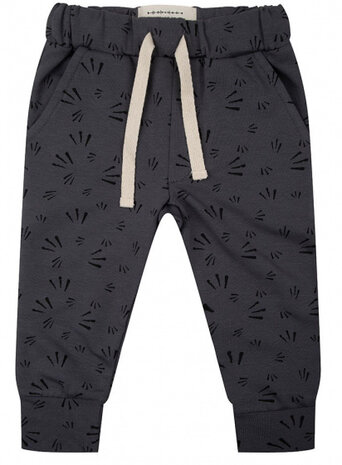 broek vuurwerk junior katoen donkergrijs maat 110