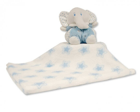 fleecedeken met olifant 75x90 cm polyester blauw