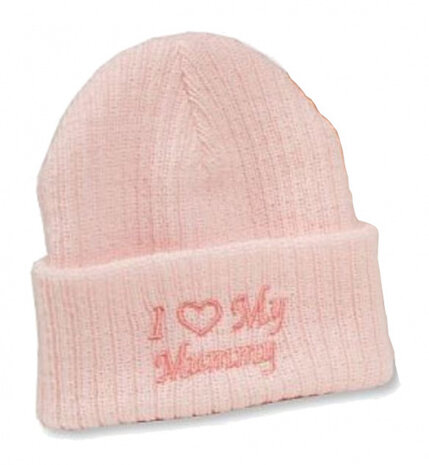babymuts I Love My Mummy 0-3 maanden roze