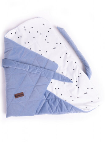 inbakerdoek Triangles 66 cm fluweel/katoen blauw
