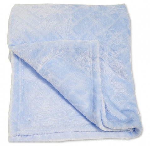 dekentje embossed 75 x 100 cm flanel blauw