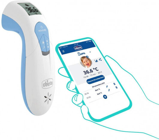 thermometer multifunctioneel siliconen wit/blauw
