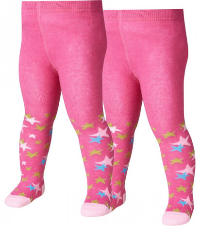 maillot sterren meisjes katoen roze 2 stuks mt 86/92