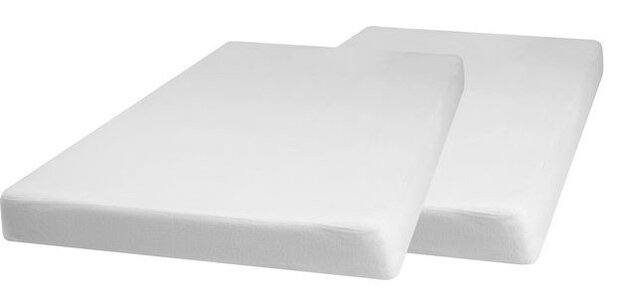 hoeslaken molton 40 x 70 cm katoen wit 2 stuks
