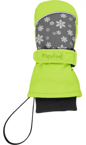 wanten sneeuwvlok junior polyester groen mt 1/2 jaar