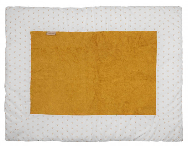 boxkleed 75 x 95 cm katoen/bamboe wit/okergeel