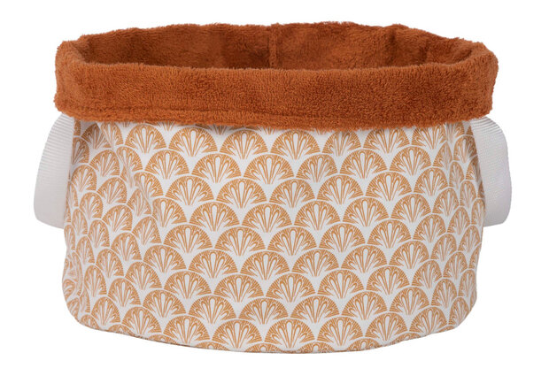 opbergmand 34 x 25 cm katoen/badstof wit/bruin