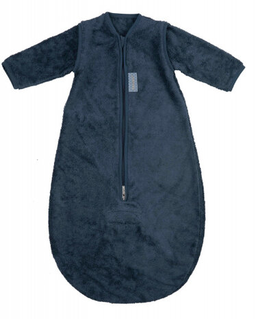 slaapzak met mouwen 70 cm katoen donkerblauw