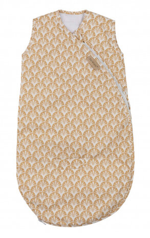 slaapzak mouwloos 70 cm katoen wit/bruin