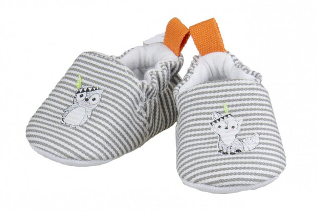 babysloffen Foxy junior 30-34 cm polykatoen zwart/wit