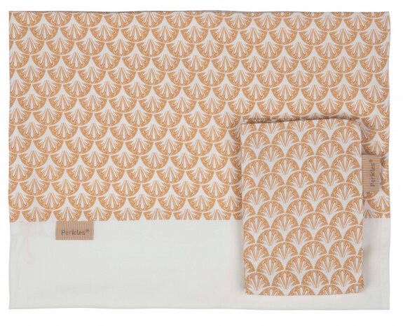 ledikantlaken en sloop 100 x 150 cm katoen wit/bruin