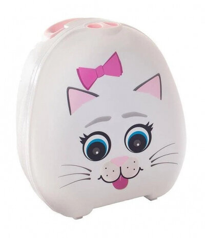 plaspotje My Carry Potty Kat 26 x 15 cm wit/roze