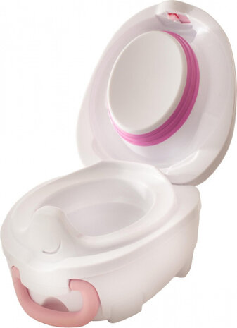 plaspotje My Carry Potty Kat 26 x 15 cm wit/roze