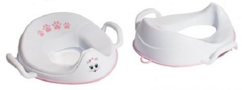 toiletverkleiner My Carry Potty Kat 23 x 15 cm wit/roze
