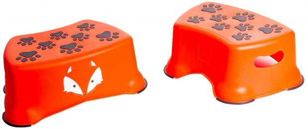 toiletkrukje Vos 26,2 x 14,6 cm oranje/wit