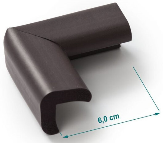 tafelhoekbescherming 6 x 6 cm foam bruin 4 stuks