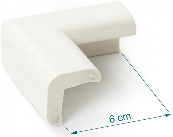 tafelhoekbescherming 6 x 6 cm foam wit 4 stuks
