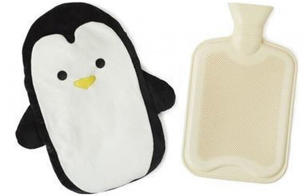 kruik pingu&iuml;n 35 x 29 cm polyester/rubber zwart/beige