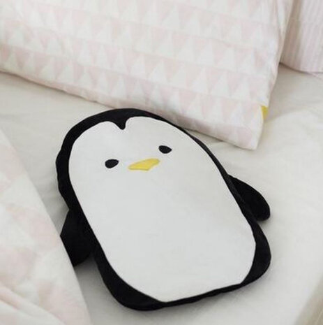 kruik pingu&iuml;n 35 x 29 cm polyester/rubber zwart/beige