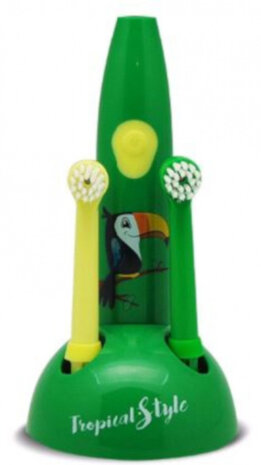 tandenborstel Tropical 24 x 8,5 cm groen/geel