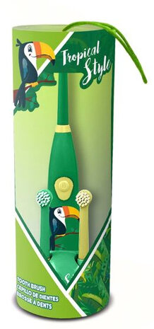tandenborstel Tropical 24 x 8,5 cm groen/geel