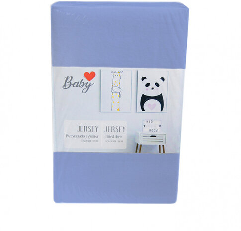 hoeslaken Jersey 60 x 120 cm katoen blauw