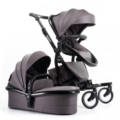 kinderwagen One sportstoel/reiswieg 108 cm donkergrijs
