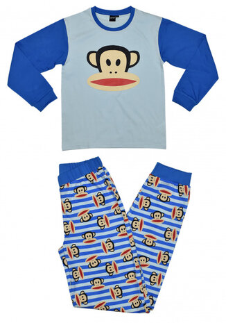 pyjama Jersey jongens katoen blauw/wit maat 10 jaar