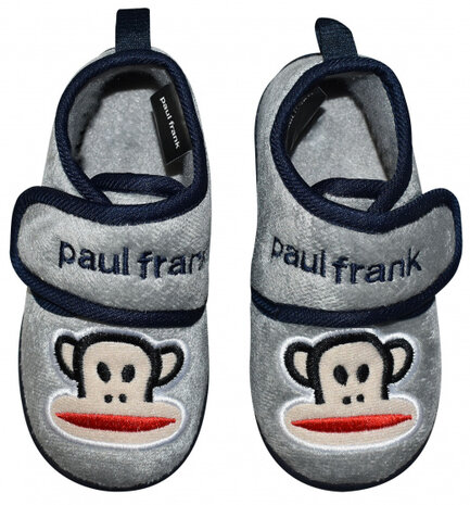 babysloffen textiel/TPR grijs/blauw maat 25-26